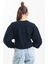 Siyah Oversize Crop Sweatshirt 4