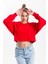 Kırmızı Oversize Crop Sweatshirt 3