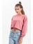 Gül Kurusu Oversize Crop Sweatshirt 3