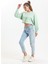 Su Yeşili Oversize Crop Sweatshirt 2