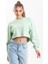 Su Yeşili Oversize Crop Sweatshirt 3