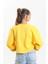 Sarı Oversize Crop Sweatshirt 4