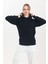 Siyah Kapüşonlu Kanguru Cepli Basic Sweatshirt 3