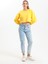 Sarı Oversize Crop Sweatshirt 2