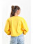 Sarı Oversize Crop Sweatshirt 4