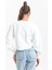 Ekru Oversize Crop Sweatshirt 3