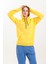 Sarı Kapüşonlu Kanguru Cepli Basic Sweatshirt 2