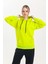Limon Sarısı Kapüşonlu Kanguru Cepli Basic Sweatshirt 1