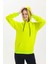 Limon Sarısı Kapüşonlu Kanguru Cepli Basic Sweatshirt 2