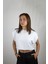 Beyaz Basic Kolsuz Crop Sweatshirt 1