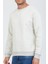 Bej Kapüşonsuz Bisiklet Yaka Basic Sweatshirt 2