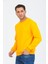 Sarı Kapüşonsuz Bisiklet Yaka Basic Sweatshirt 1