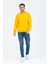Sarı Kapüşonsuz Bisiklet Yaka Basic Sweatshirt 3