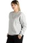 Kadın Gri Oversize Üç Iplik Şardonlu Bisiklet Yaka Sweatshirt 22K-5200177-5 2