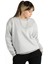 Kadın Gri Oversize Üç Iplik Şardonlu Bisiklet Yaka Sweatshirt 22K-5200177-5 3