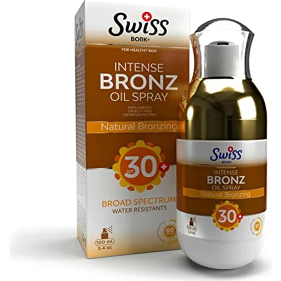 Swiss Bork Swiss Bork® Intense Bronz Oil Spray Spf 30+ (Suya Dirençli Doğal Bronzlaştırıcı Sprey) 100ML