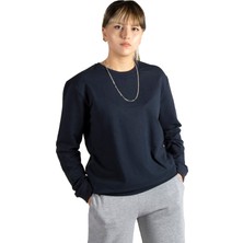 Terapi Men Kadın Siyah Basic Bisiklet Yaka Düz Renk Sweatshirt Sweatshirt 22Y-5200177