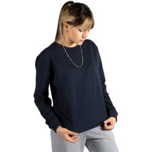 Terapi Men Kadın Siyah Basic Bisiklet Yaka Düz Renk Sweatshirt Sweatshirt 22Y-5200177