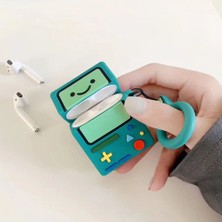 Enfein Airpods 3.nesil Ile Uyumlu 3D Tetris Karakterli Kopçalı Mavi Silikon Kulaklık Kılıfı