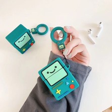 Enfein Airpods 3.nesil Ile Uyumlu 3D Tetris Karakterli Kopçalı Mavi Silikon Kulaklık Kılıfı