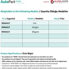 Alpha Auto Part Renault Clio, Kangoo, Megane Için Kaput Tel Klipsi- Küçük