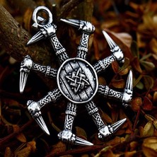 Viking Paslanmaz Çelik Viking Mitoloji Kolovrat Pagan Güneş Kolye / Viking Kolye