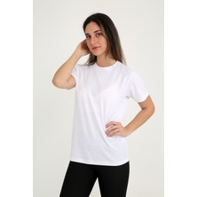 Rubadi Kadın Beyaz T-Shirt. Regular Fit (Normal) Kalıp, Basic Model