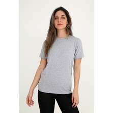Rubadi Kadın Gri T-Shirt. Regular Fit (Normal) Kalıp, Basic Model
