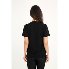 Rubadi Kadın Siyah T-Shirt. Regular Fit (Normal) Kalıp, Basic Model