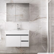Alfa Banyo Viosen-EA 80 cm Mdf Aynalı Lavabolu Banyo Dolabı Takımı Demonte Değil