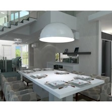 Riolight  Retro,rustik,modern Beyaz Mutfak,oda,cafeler Için Tekli Metal Sarkıt Avize ÇAP:40