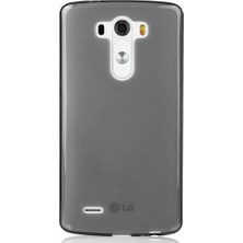 Lg G4 Kılıf Soft Silikon Şeffaf-Siyah Arka Kapak