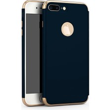 Fitcase iPhone 7 / 8 Plus Kılıf Golden Frame Arka Kapak Lacivert