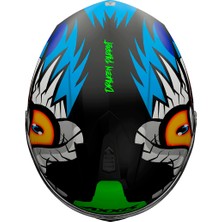 Axxis Draken Parrot Matt Black Full Face Kapalı Motosiklet Kaskı - Şeffaf Vizör - Xxl
