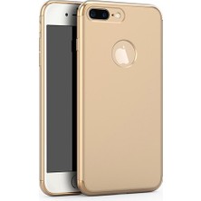 Fitcase iPhone 7 / 8 Plus Kılıf Golden Frame Arka Kapak Gold