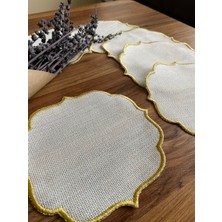 Nurhan Home 6 Adet Etamin Işlemeye Uygun Linen Keten Kumaş Gold Simli Kahve Yanı Kokteyl Sunum Peçete TYC00465284908