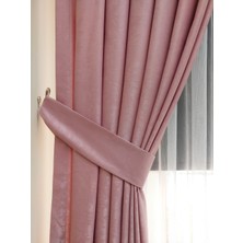 Evdepo Home Taç Pudra Soft Kumaş Fon Perde, 1/3 Sık Pile, 50 x 250 cm