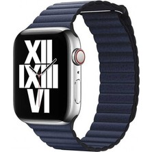 Apple Watch Klasik Deri Loop Magnet Kordon 44MM (Seri 2 3 4 5 6 Se) K9