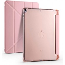 Apple iPad Pro 10.5 Inç Smart Cover Kalem Yuvalı Standlı Yumuşak Silikon Arkası Şeffaf Renkli Tablet Kılıfı (A1701/A1709/A1852)