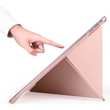 Apple iPad Pro 10.5 Inç Smart Cover Kalem Yuvalı Standlı Yumuşak Silikon Arkası Şeffaf Renkli Tablet Kılıfı (A1701/A1709/A1852)