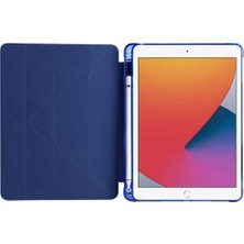 Apple iPad 5.nesil 9.7 Inç 2017 Smart Cover Kalem Yuvalı Standlı Yumuşak Silikon Arkası Şeffaf Renkli Tablet Kılıfı (A1822/A1823)