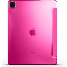 Apple iPad Pro 12.9 2021 (5.nesil) Smart Cover Standlı Arkası Şeffaf 1-1 Uyumlu Tablet Kılıfı