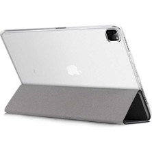 Apple iPad Pro 12.9 2021 (5.nesil) Smart Cover Standlı Arkası Şeffaf 1-1 Uyumlu Tablet Kılıfı