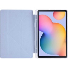 Samsung Galaxy Tab S6 Lite 10.4 Inç P610-P615-P617 Smart Cover Kalem Yuvalı Standlı Yumuşak Silikon Arkası Şeffaf Renkli, Tablet Kılıfı