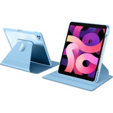 Apple iPad Pro 12.9 2020 (4.nesil) Arkası Seffaf 360 Derece Dönebilen Standlı Tablet Kılıfı