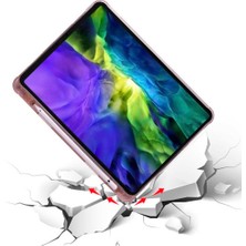 Samsung Galaxy Tab A8 10.5 SM-X200 (2021) Smart Cover Kalem Yuvalı Standlı Yumuşak Silikon Arkası Şeffaf Renkli Tablet Kılıfı