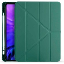 Samsung Galaxy Tab A8 10.5 SM-X200 (2021) Smart Cover Kalem Yuvalı Standlı Yumuşak Silikon Arkası Şeffaf Renkli Tablet Kılıfı