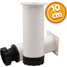 Nzb Mobilya Kanepe Baza Koltuk Metal Destek Ayağı Ayarlanabilir Beyaz Ayak 10 cm