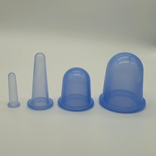 Naturachi Silikon Ve Yüz Masaj Kupa Seti 4'Lü Mavi Renk