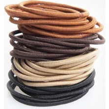 New Obsessions Kadın Fall Lastik Toka Seti Kahverengi 20 Adet Sonbahar Renklerinde